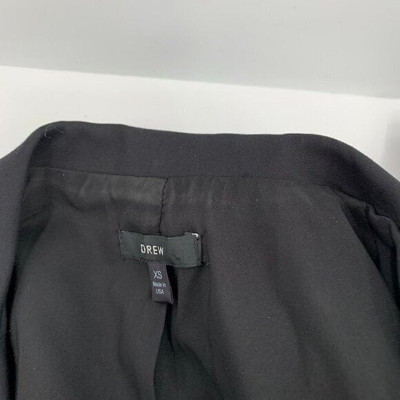 Drew black blazer jacket elbow slit lined one button X-Small - Picture 3 of 3